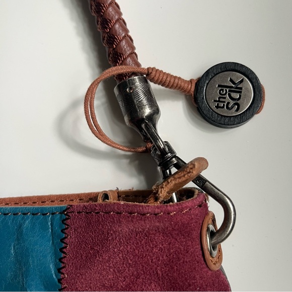 The Sak Boho Patchwork Multi Color-block Vintage-style Leather Shoulder Bag - Picture 11 of 14